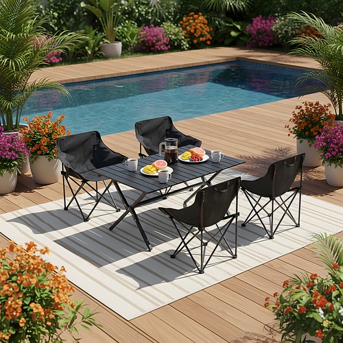 Camping table chairs set - table,