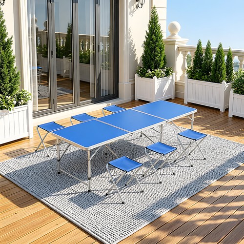 Foldable picnic table 3 4 - &, 3/4