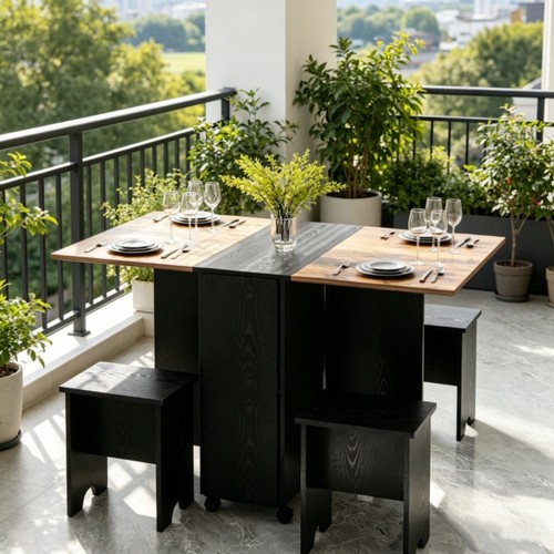 Folding dining table - table, 4