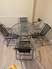 Outdoor Glass Table And