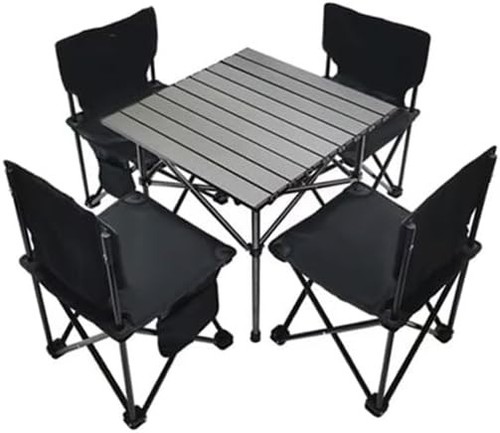 Stylish black folding camping - black,